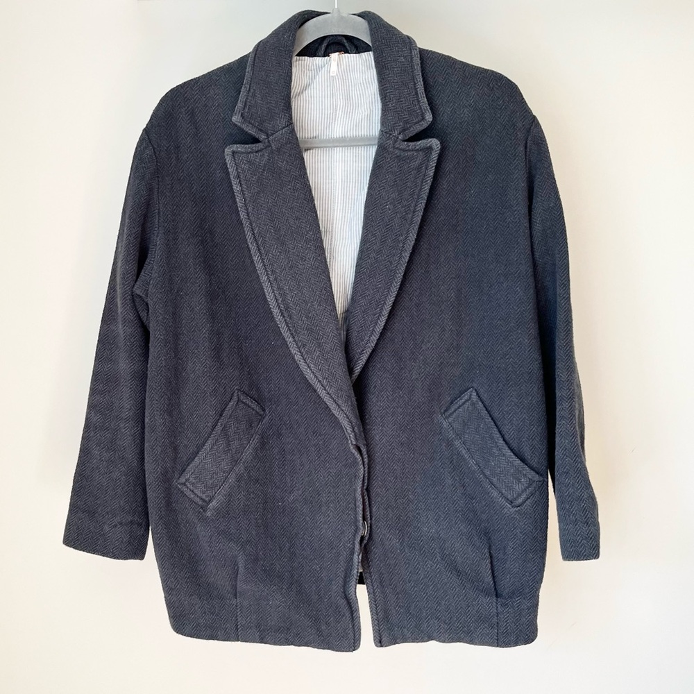 Free People Collared Shacket Cardigan Sweater Coat